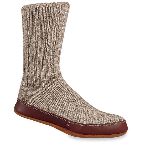 Acorn Slipper Sock - Gray Ragg Wool