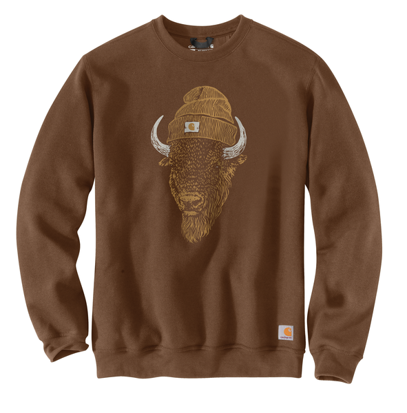 Carhartt Sawyer Bison Men's Crewneck Sweatshirt - Red Duck Heather