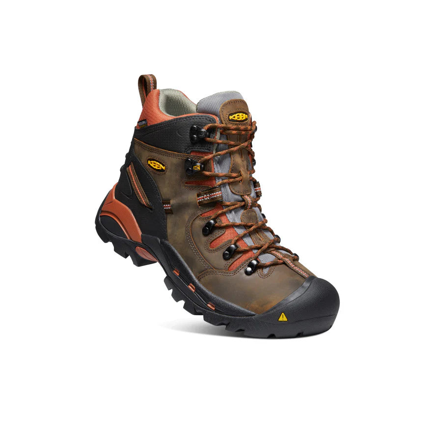 KEEN Men's Pittsburgh 6" Waterproof Boot - Soft Toe | Style 1009709 | Forward side view