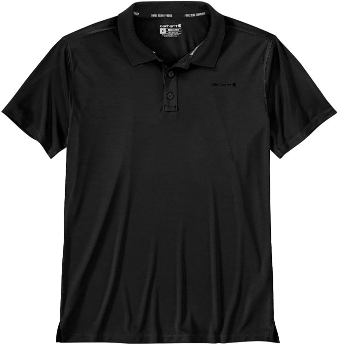 Carhartt Men's Force Sun Defender Relaxed Fit Lightweight Short-Sleeve Polo - Black