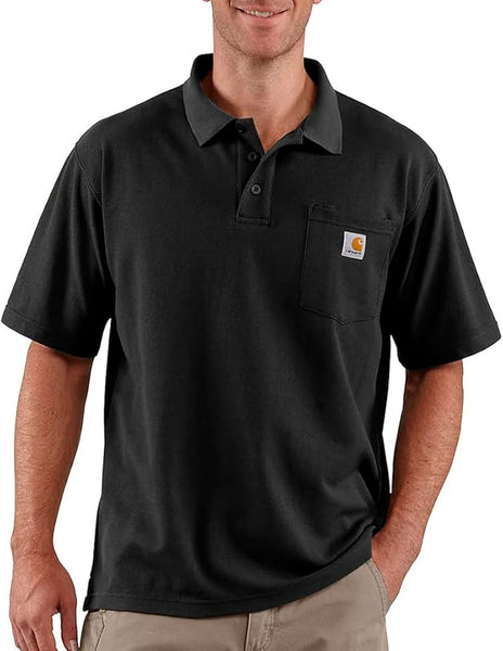 Carhartt Men's Loose Fit Pocket Polo Shirt - Black