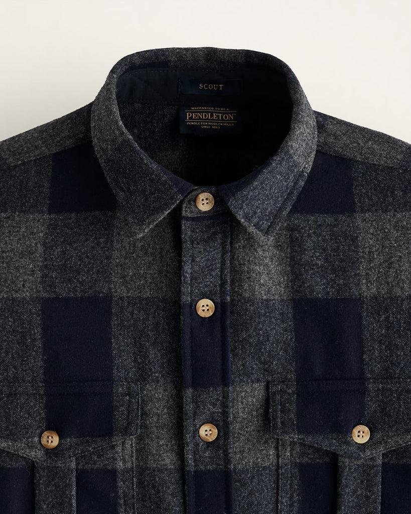 Pendleton Men's Scout Long Sleeve Shirt - Blue/Green Buffalo Check