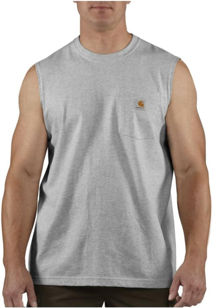 Carhartt Men's Dearborn Relaxed Fit Sleeveless T-Shirt - Heather Gray