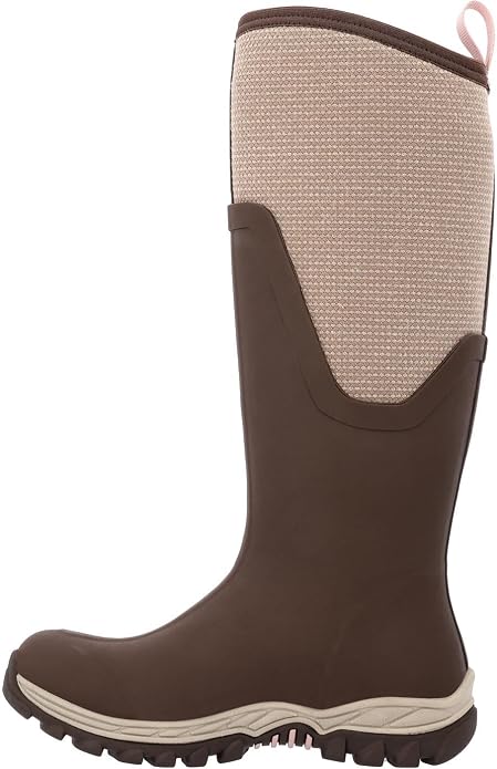 Muck women's Arctic Sport II Tall boot in Chocolate Brown/Walnut Woven, inner side view