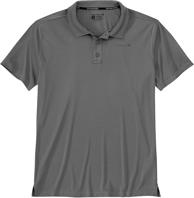 Carhartt Men's Force Sun Defender Relaxed Fit Lightweight Short-Sleeve Polo - Steel Gray