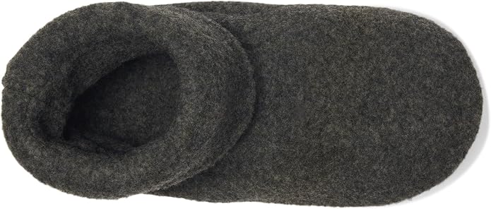 Smartwool Second Cut Fleece Slipper in charcoal, top view showing rounded toe and ankle opening