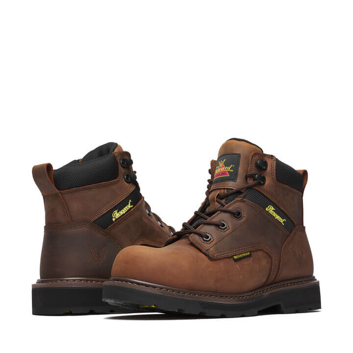 Thorogood Men's 804-4143 Jobsite Series 6" Crazy Horse Waterproof Safety Toe Boot