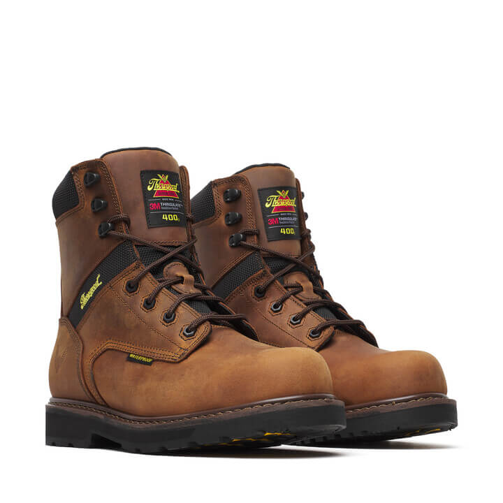 Thorogood Men's 804-4244 Jobsite Series 8" Crazy Horse Waterproof Insulated Composite Safety Toe Boot