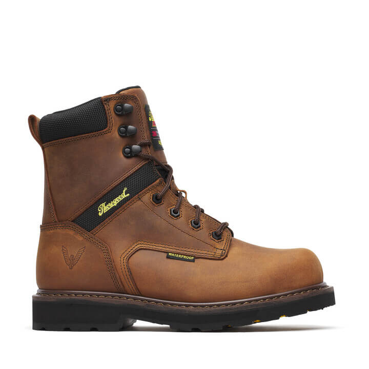 Thorogood Men's 804-4244 Jobsite Series 8" Crazy Horse Waterproof Insulated Composite Safety Toe Boot
