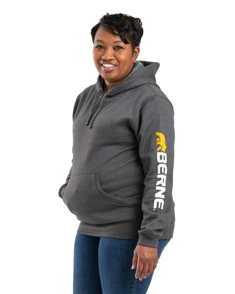 Berne WSP401 Women's Signature Sleeve Hooded Pullover - Graphite