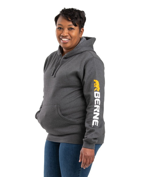 Berne WSP401 Women's Signature Sleeve Hooded Pullover - Graphite