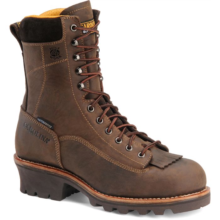 Carolina CA7022 Birch 8" Waterproof Lace to Toe Logger Boot