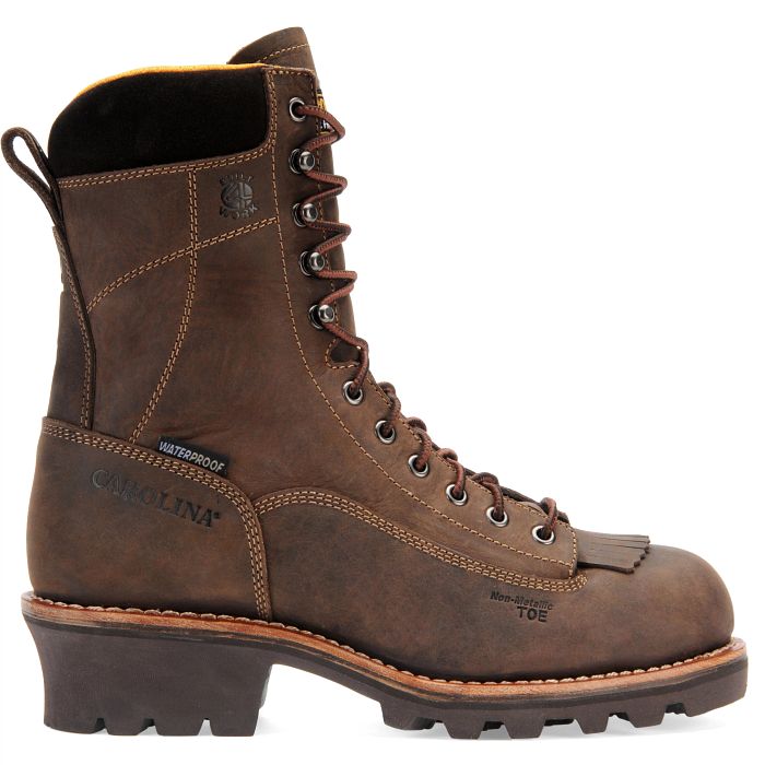 Carolina CA7022 Birch 8" Waterproof Lace to Toe Logger Boot