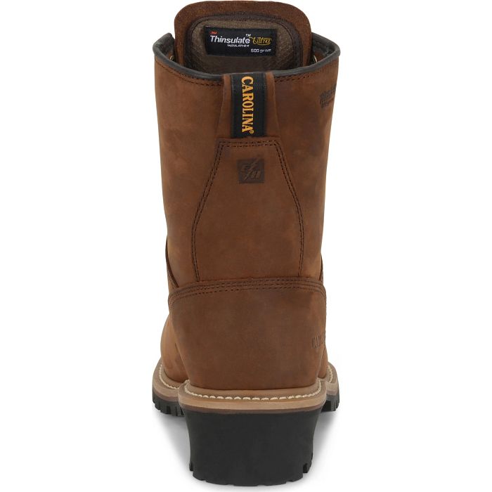 Carolina Elm 8" Steel Toe Insulated Waterproof Logger Boot CA5821 - Rear