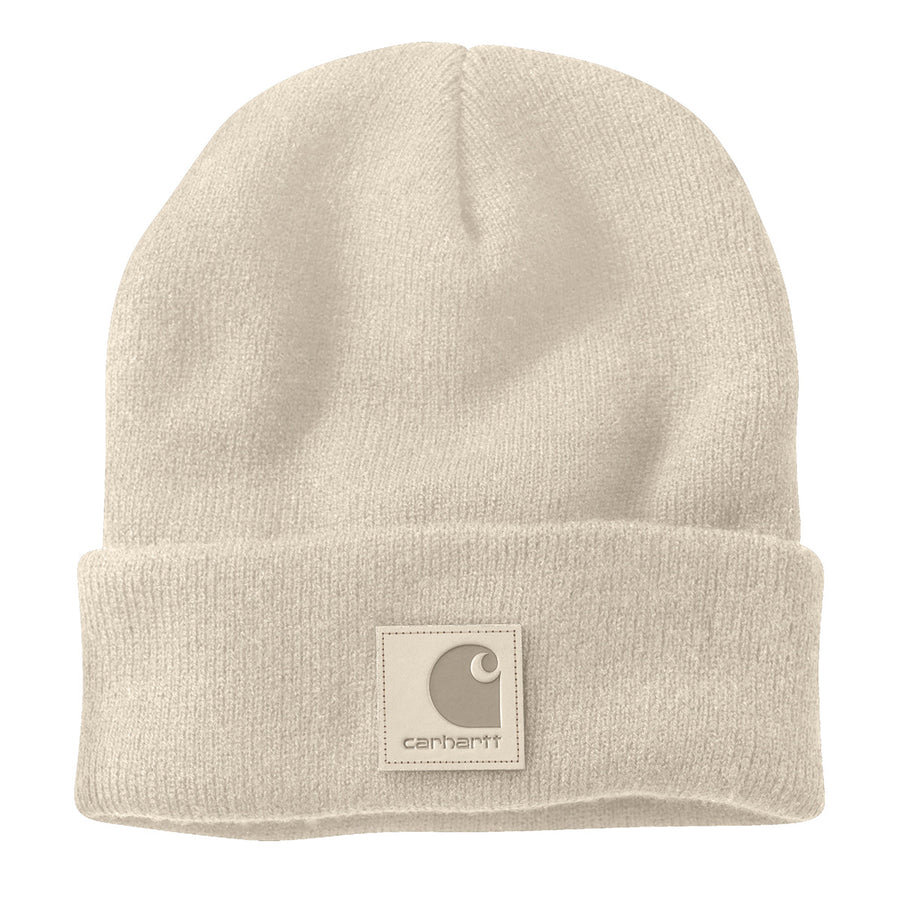 Carhartt Leather Knit Beanie - White/Oat Milk