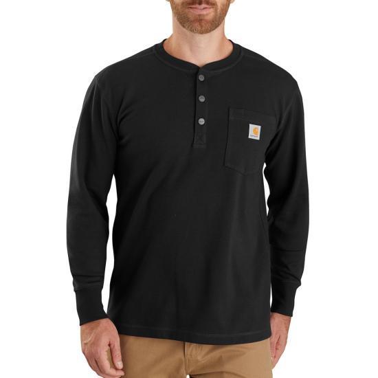 Carhartt Henley Pocket Thermal Shirt - Black
