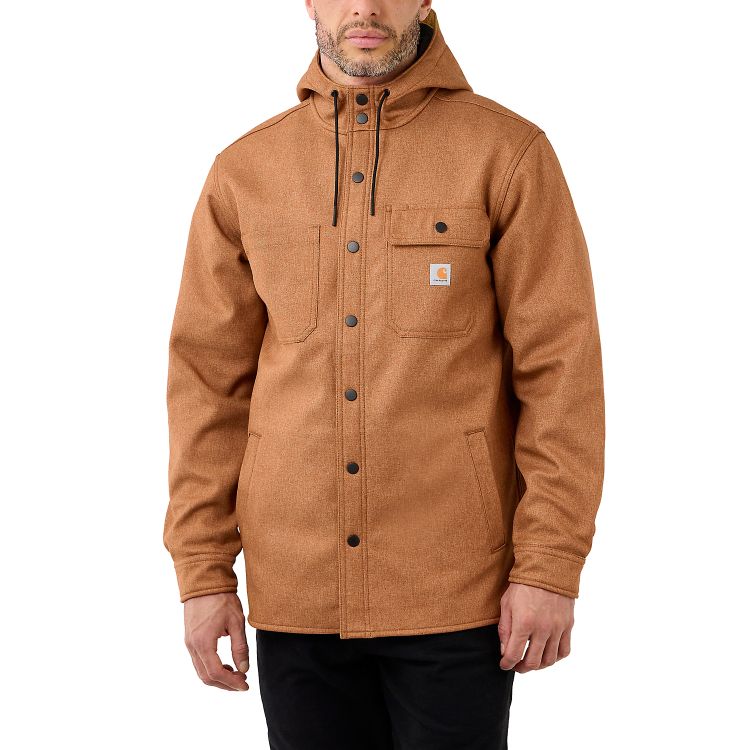 Carhartt Rain Defender® Relaxed Fit Heavyweight Hooded Shirt Jac - Oiled Walnut Heather