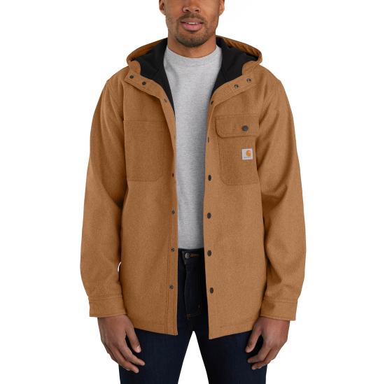 Carhartt Rain Defender® Relaxed Fit Heavyweight Hooded Shirt Jac - Oiled Walnut Heather