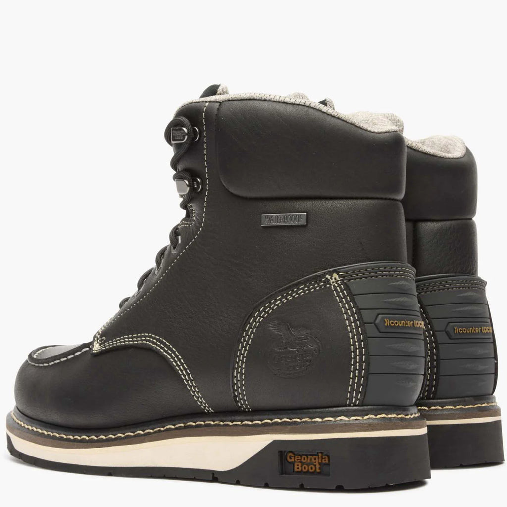 Georgia Boot AMP LT Wedge Waterproof Moc-Toe Black Work Boot