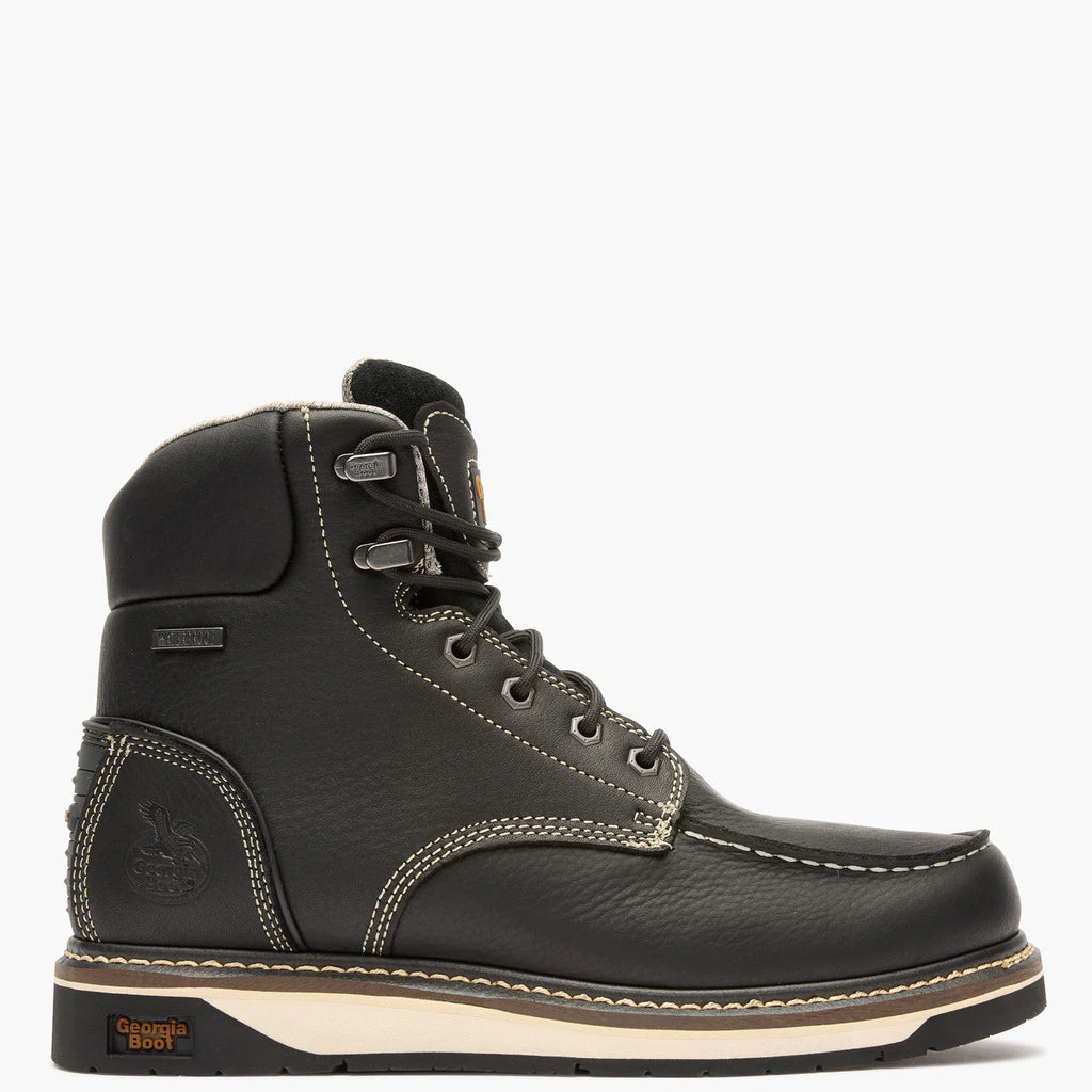 Georgia Boot AMP LT Wedge Waterproof Moc-Toe Black Work Boot