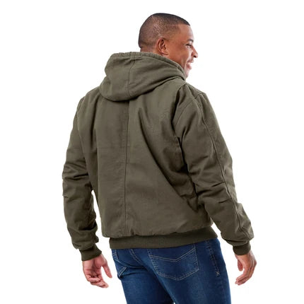 Berne Men's Heartland Washed Duck Hooded Work Jacket