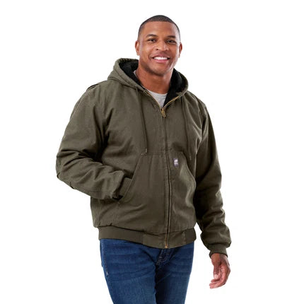 Berne Men's Heartland Washed Duck Hooded Work Jacket