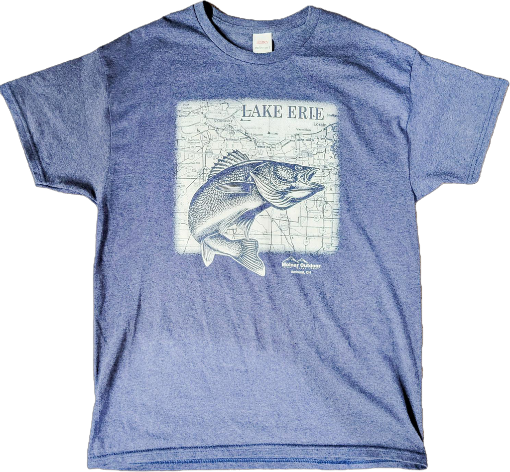 Lake Erie Clothing Co. Ohio Map Walleye Tee