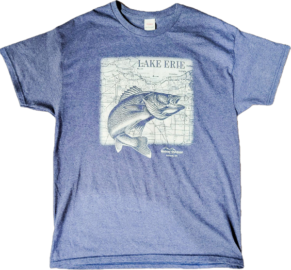 Lake Erie Clothing Co. Ohio Map Walleye Tee
