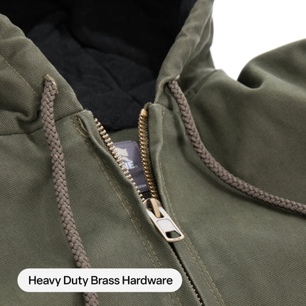 Berne Men's Heartland Washed Duck Hooded Work Jacket
