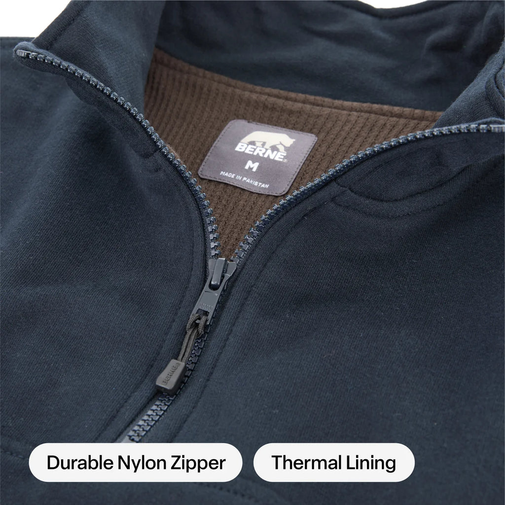 Berne Men's Heritage Thermal-Lined Quarter-Zip Sweatshirt