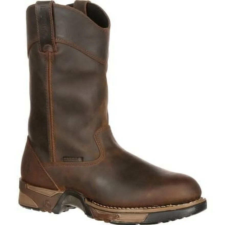 Rocky 5639 11" Men's Pull-On Aztec Work Boot — full-grain leather, 11" shaft, oil-resistant outsole