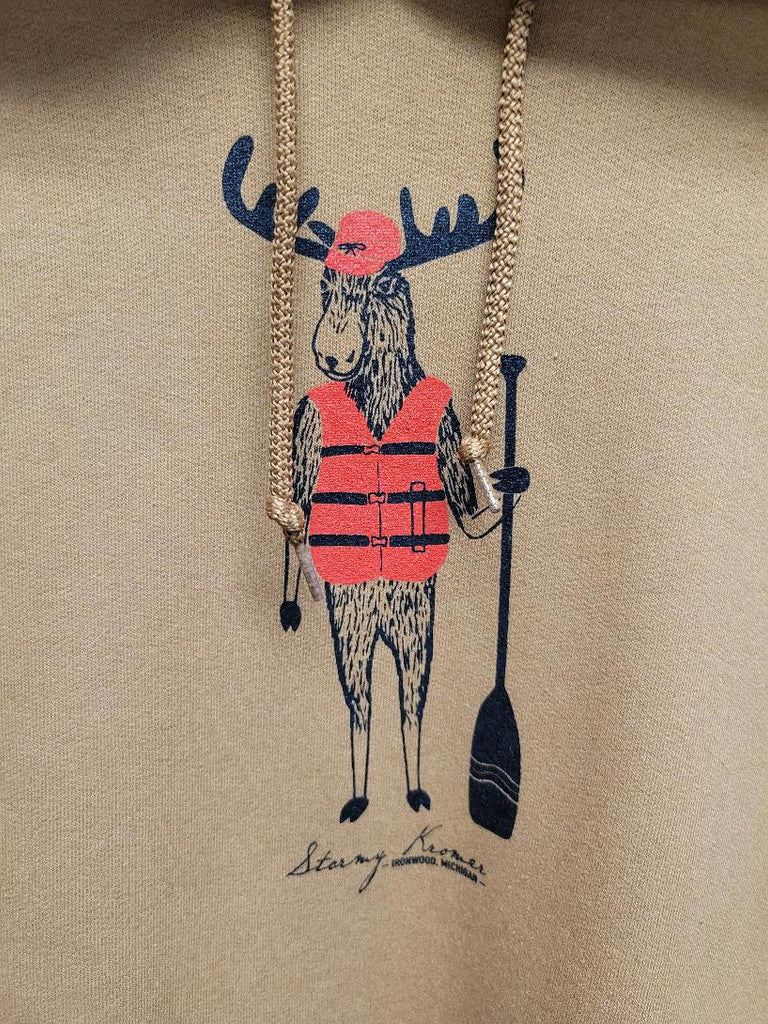 Stormy Kromer Graphic Hoodie Moose Paddle Pullover Sweatshirt