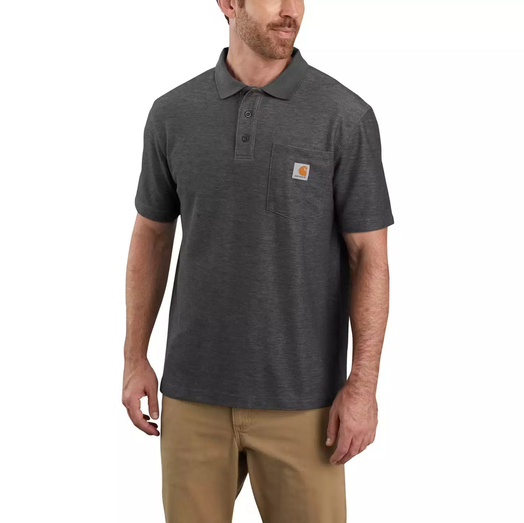 Carhartt Men's Loose Fit Contractor's Work Pocket Polo 106685 - Carbon Heather