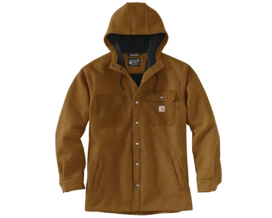 Carhartt Rain Defender® Relaxed Fit Heavyweight Hooded Shirt Jac - Oiled Walnut Heather