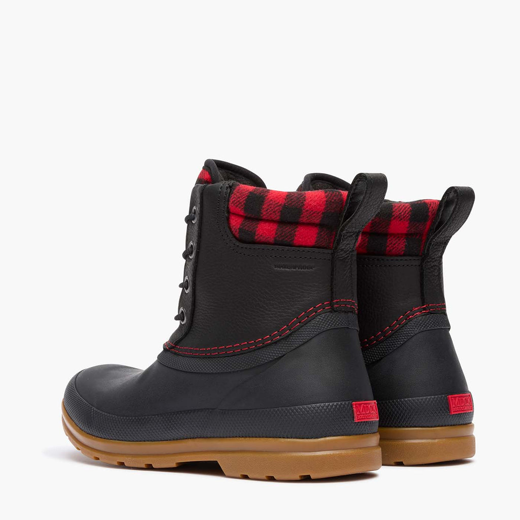 Muck Women's Originals Leather Duck Lace Boots – Black/Buffalo Plaid