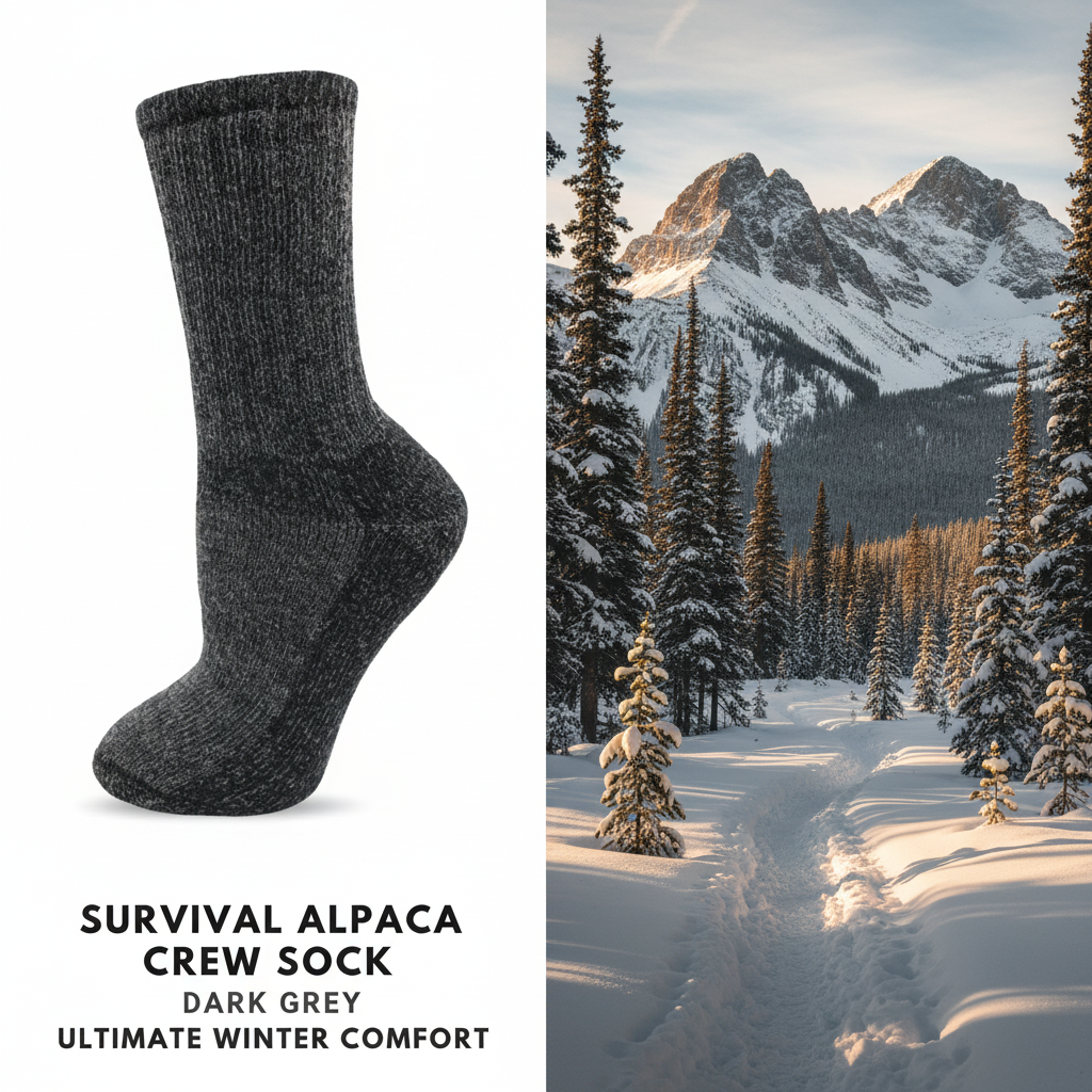 Survival Alpaca Crew Sock Winter Banner