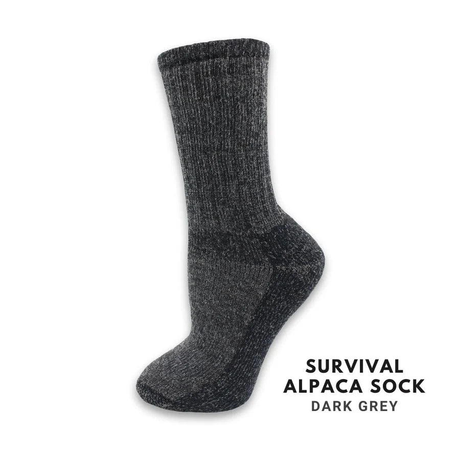 Survival Alpaca Crew Sock - Dark Grey