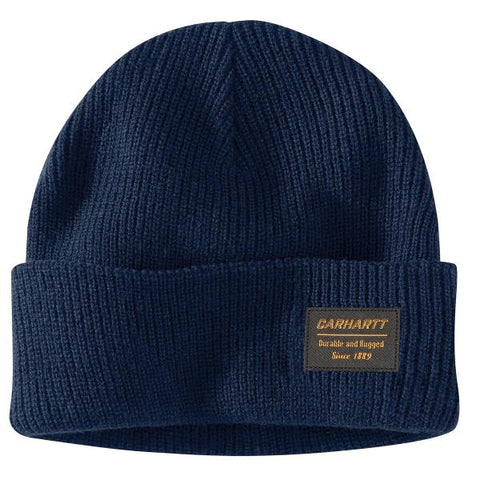 Carhartt Knit Rugged Patch Beanie - Lake Shore Blue